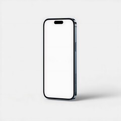 Modern Smartphone with Blank Screen Mockup on Clean White Background