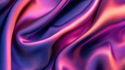 Obraz premium Iridescent flowing silk fabric creating abstract vibrant texture