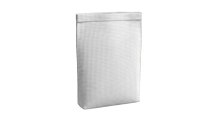 White paper bag with grid texture isolated on a transparent background