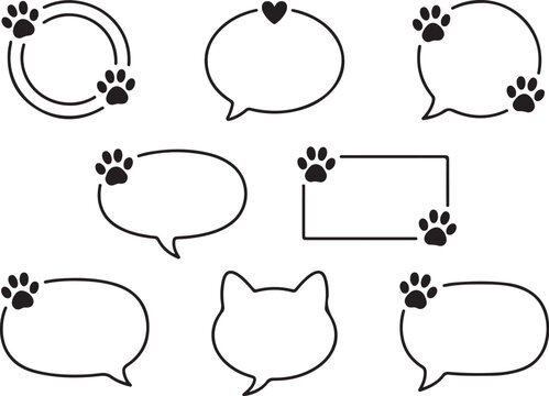 Cute animal paw print speech bubbles for pet lovers