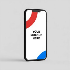 Smartphone Mockup with Customizable Screen Display