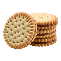 Chocolate Cream Sandwich Biscuits Round Cookie Stack Sweet Snack Product Photo