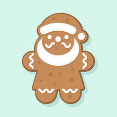 Gingerbread Santa Cookie with Festive Icing Design
