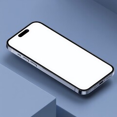 Modern Silver Smartphone Mockup with Blank Screen