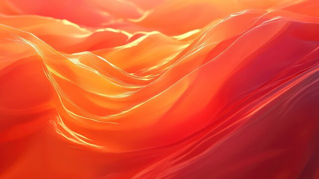 Warm orange flowing ethereal liquid abstract waves background