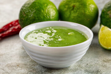 Lime green chili spicy sauce