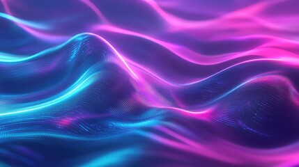 Fototapeta premium Digital data wave particles creating a glowing abstract background