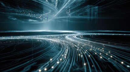 Fiber optic network sending light data stream