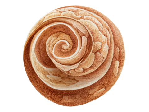 A brown pastry with a spiral shape