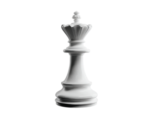 A white chess piece with a crown on top