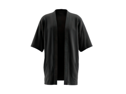 A black jacket with a black design on it