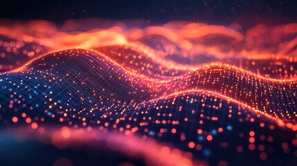 Digital data waves creating abstract technology background