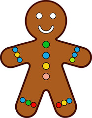 Obraz premium Cheerful Decorated Gingerbread Man