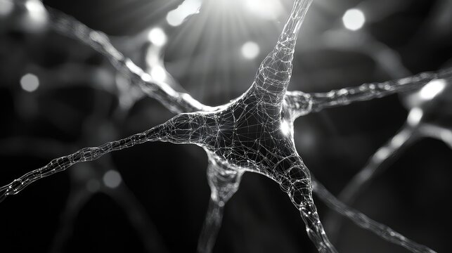 Abstract neuron network representing brain activity and science communication - Powered by Adobe