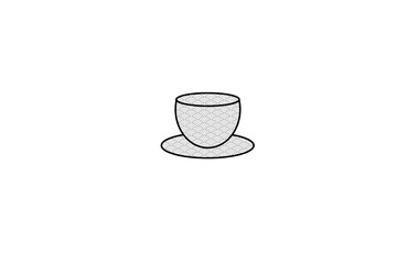 coffee cup icon with flower pattern.cup line art suitable as coffee package element design 
