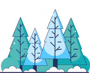 Stylized Winter Pine Forest