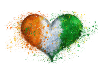 A heart with the colors of the Irish flag