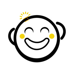 Fototapeta premium Happy Face Icon – Joyful Expression for Mental Wellness