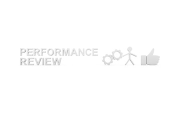 PERFORMANCE REVIEW concept white background 3d render illustration