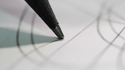 An extreme macro shot showing a pencil tip in motion, emphasizing the texture of the graphite and paper, suggesting intense focus and the start of a creative process - Powered by Adobe
