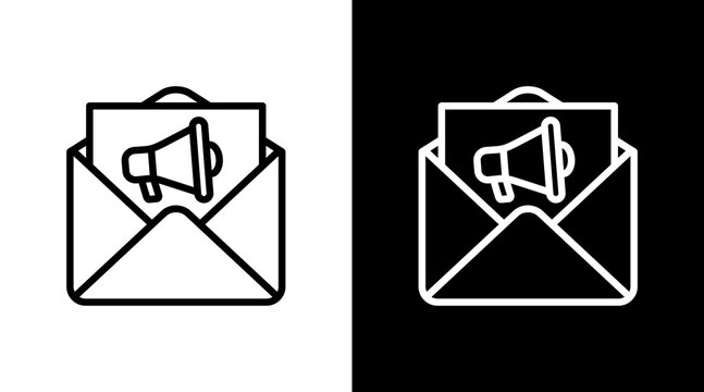 Email Marketing White Icon Set Design
