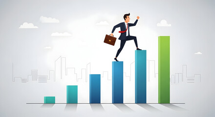 Career progression and business growth concept