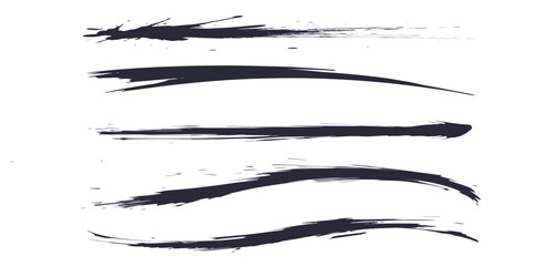 お正月や和風なデザインに使えるブラシストローク。毛筆の筆跡。筆文字。