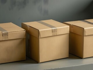 Securely packed cardboard boxes ready for shipping or moving, offering efficiency and organization for business or home relocation projects
