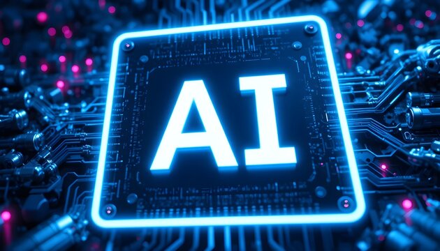 Explore dynamic AI technology with stunning neon glow, perfect for showcasing innovation, tech advancements, and the future of machine learning applications