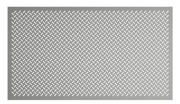 perforated metal sheet with staggered diagonal slots for anti-skid flooring and safety applications.