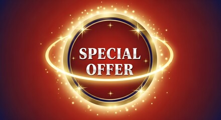 Special Offer Seal with Glowing Halo and Star Accents