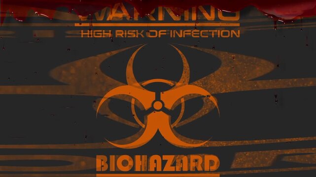Biohazard warning sign high risk of infection