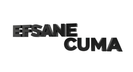 efSANE CUMa text, possible variation of Black Friday (alışveriş), transparent PNG background, 3D render.