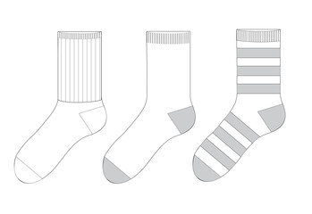 Stylish Socks with Stripes, Solids, and Unique Patterns Shown in a Lineup Against a White Background