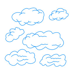 Sky Vector line blue color doodle 