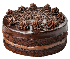 Delicious chocolate cake recipe close-up food photography