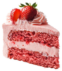Slicing delightful strawberry cake bakery