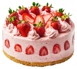 Delicious strawberry cream cake bakery food photography bright setting
