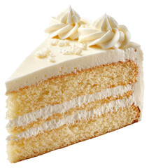 Delicious vanilla cake slice bakery food photography bright setting