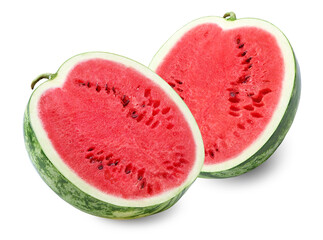 half of watermelon isolated on white background. clipping path