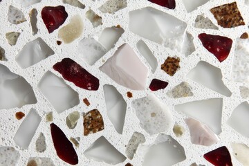 Textured Mosaic of Recycled Glass and Aggregate Materials