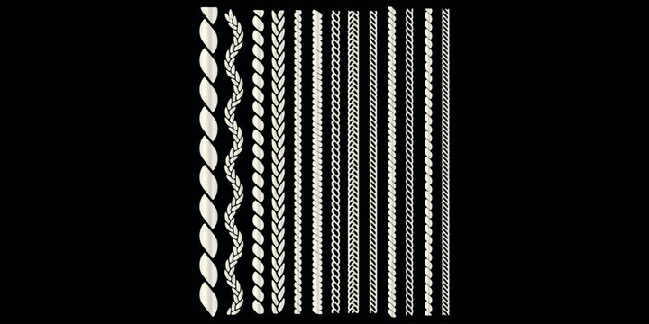Seamless rope brush set for illustrator