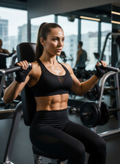 Fototapeta premium young woman working out in gym