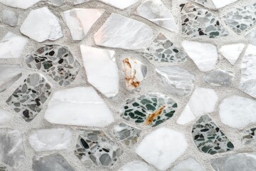 Abstract Pattern of Broken Stone Fragments in Cement Binder