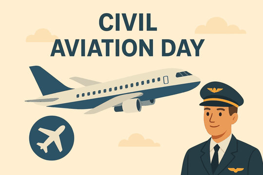 vector illustration of a Civil Aviation Day International