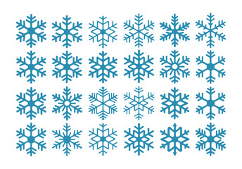 winter snowflake pattern background with repeating blue decorative shapes