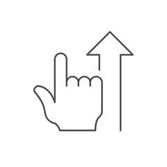Hand pointer line outline icon
