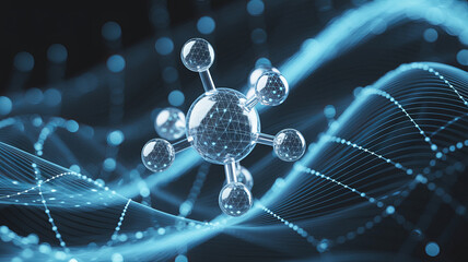Stunning molecular structure for innovative science projects and chemical engineering visuals, ideal for cutting-edge research and futuristic technology concepts
