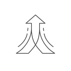 United arrow line outline icon