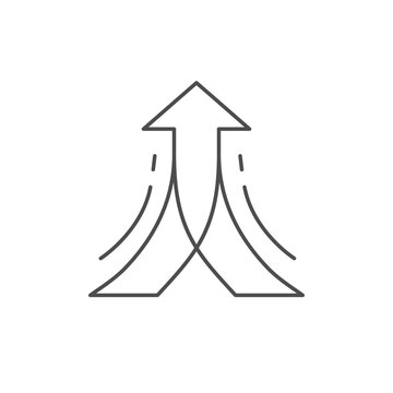 United arrow line outline icon